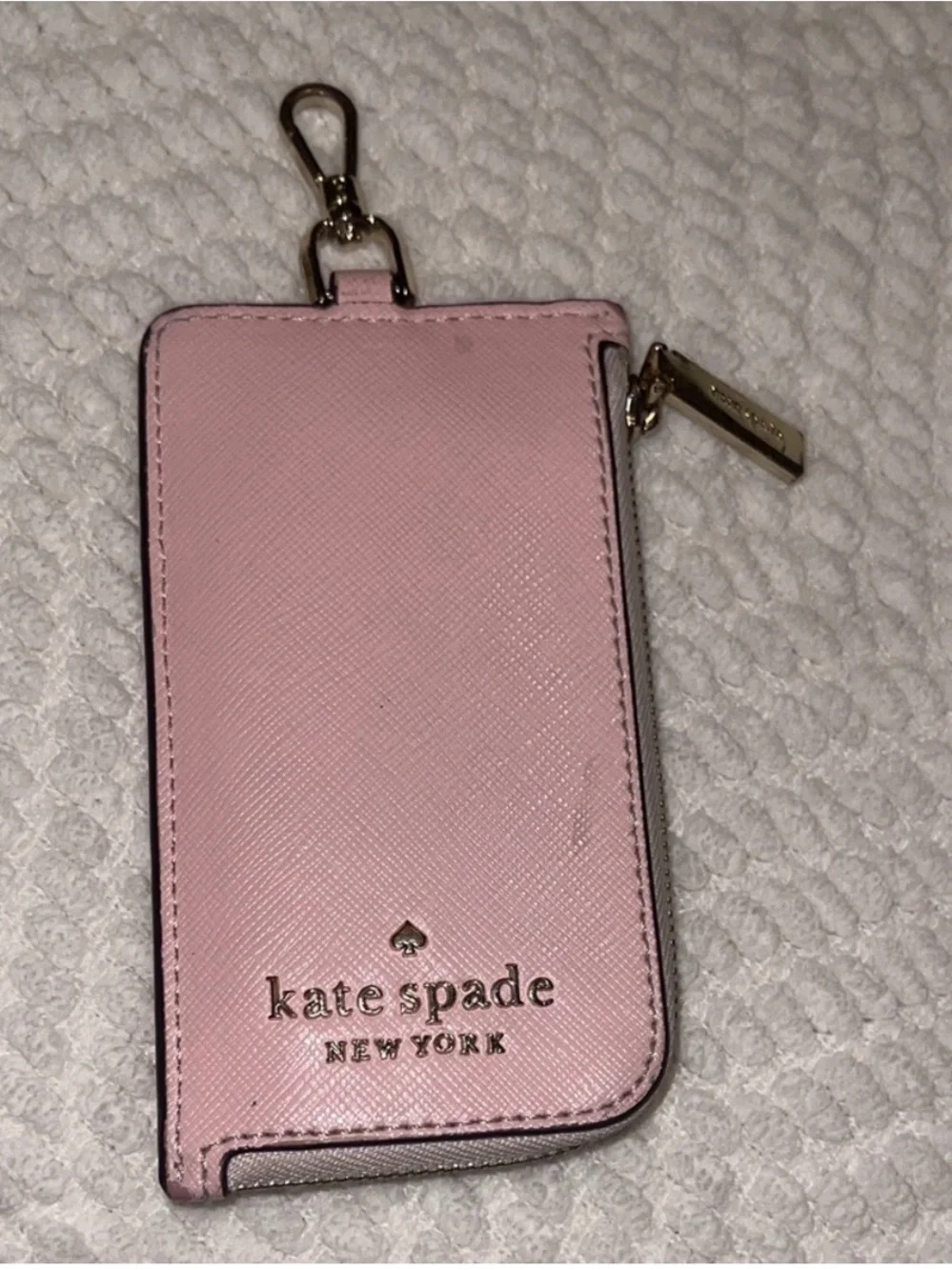Kate Spade Wallet Lot of 2 Pink Beige Leather Card Holder Coin Purse